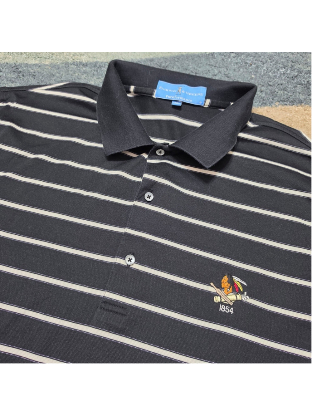 Philadelphia Cricket Club Fairway Greene Golf Shirt Dark Blue White Mens XL VTG